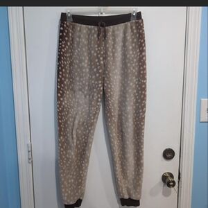 Peaches & Dreams Deer Print Joggers Pajama Pants Size Medium Bambi